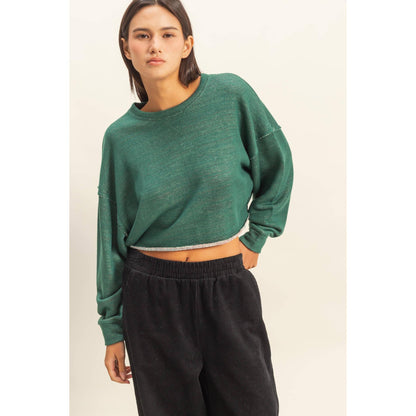 Drop-Shoulder Cropped Top