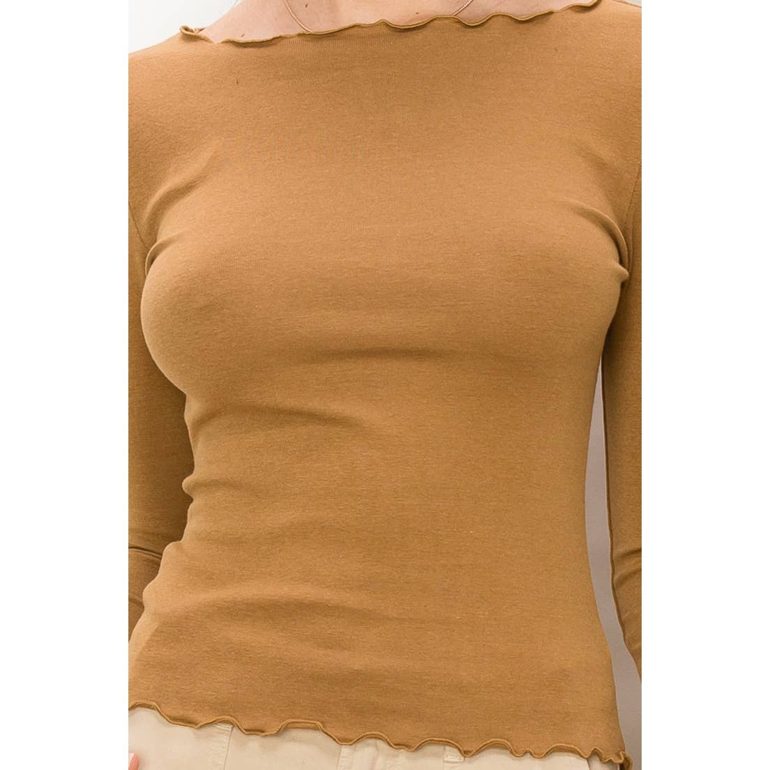 Lettuce Hem Long Sleeve Top