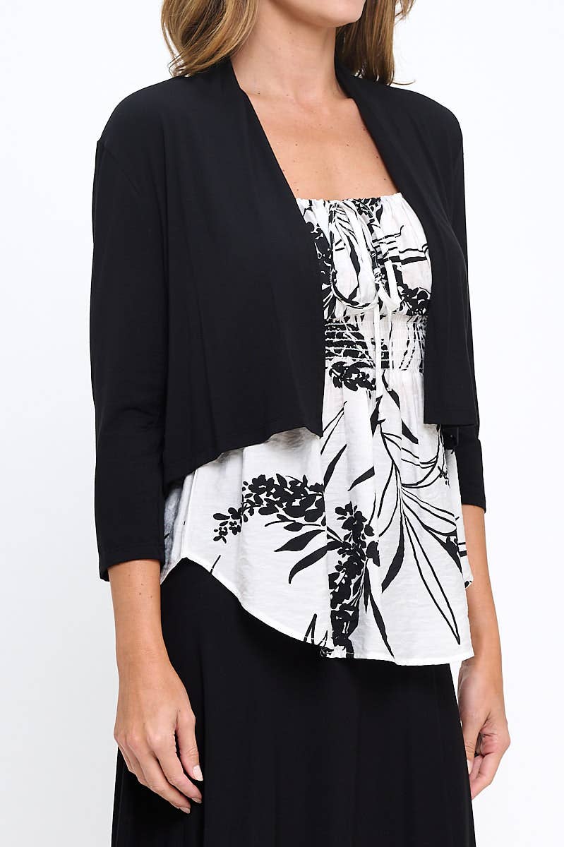 Made in USA Modal Open Front Bolero Cardigan