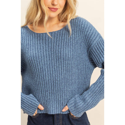 Textured Sweater With Relaxed Drop Sleeves