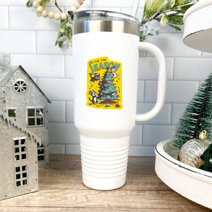 Holiday Christmas Kitty Cat Pet High Quality Vinyl Sticker