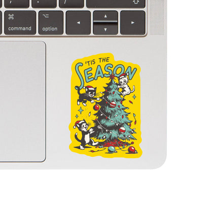 Holiday Christmas Kitty Cat Pet High Quality Vinyl Sticker