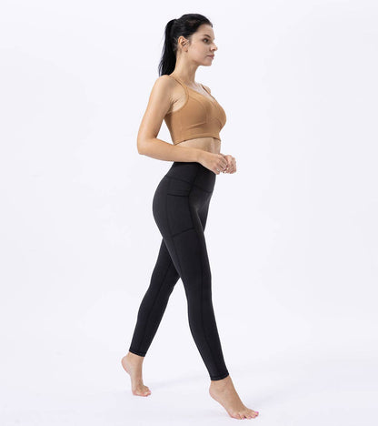 Black High Waist Yoga Leggings With Side Pockets