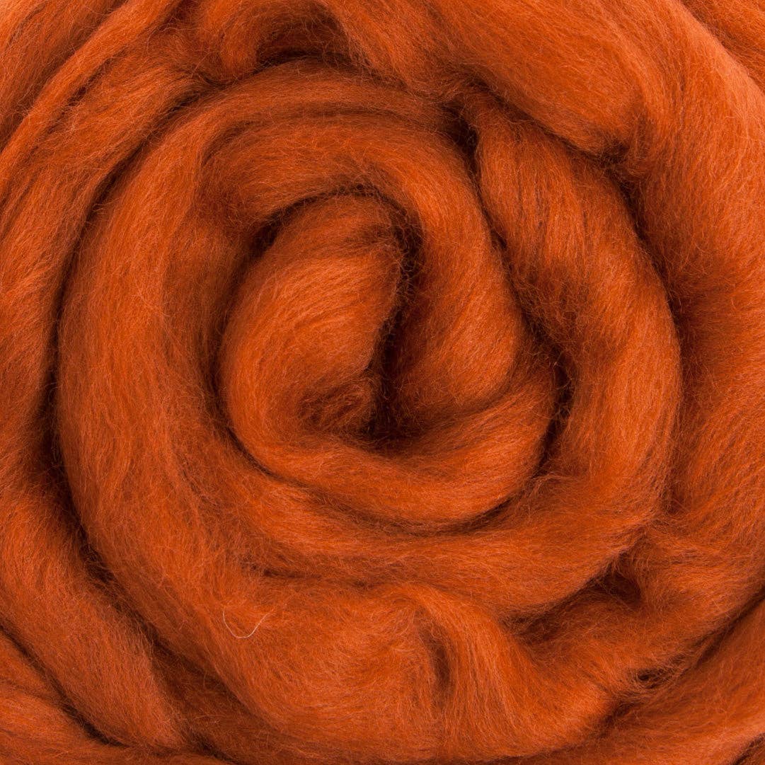 Merino Wool Top Roving, Nutmeg, 1 ounce