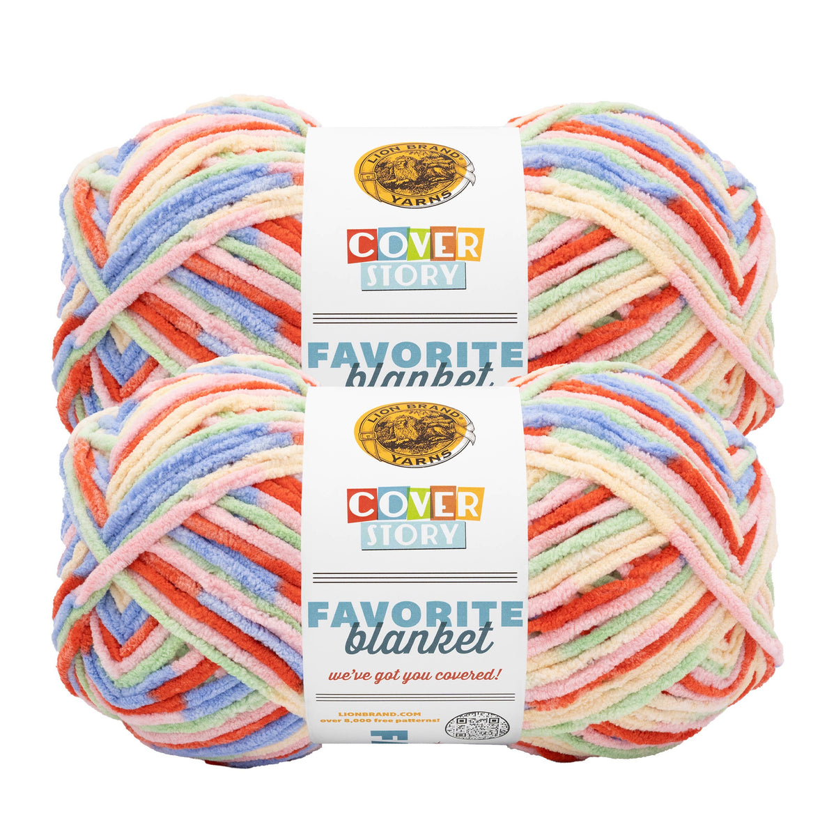 Lion Brand Yarn Cover Story Fave Blanket  2 Pack