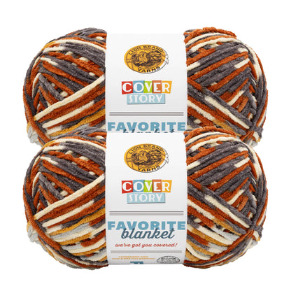 Lion Brand Yarn Cover Story Fave Blanket  2 Pack