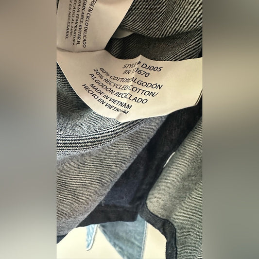 Denim Wrap Jacket with Contrast Belt, Size S | 0301