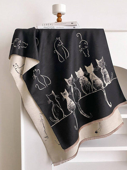 Scarvii – Cute Cat Pattern Winter Scarf & Shawl