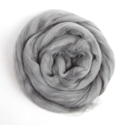 Merino Wool Top Roving, Silver Gray, 1 ounce