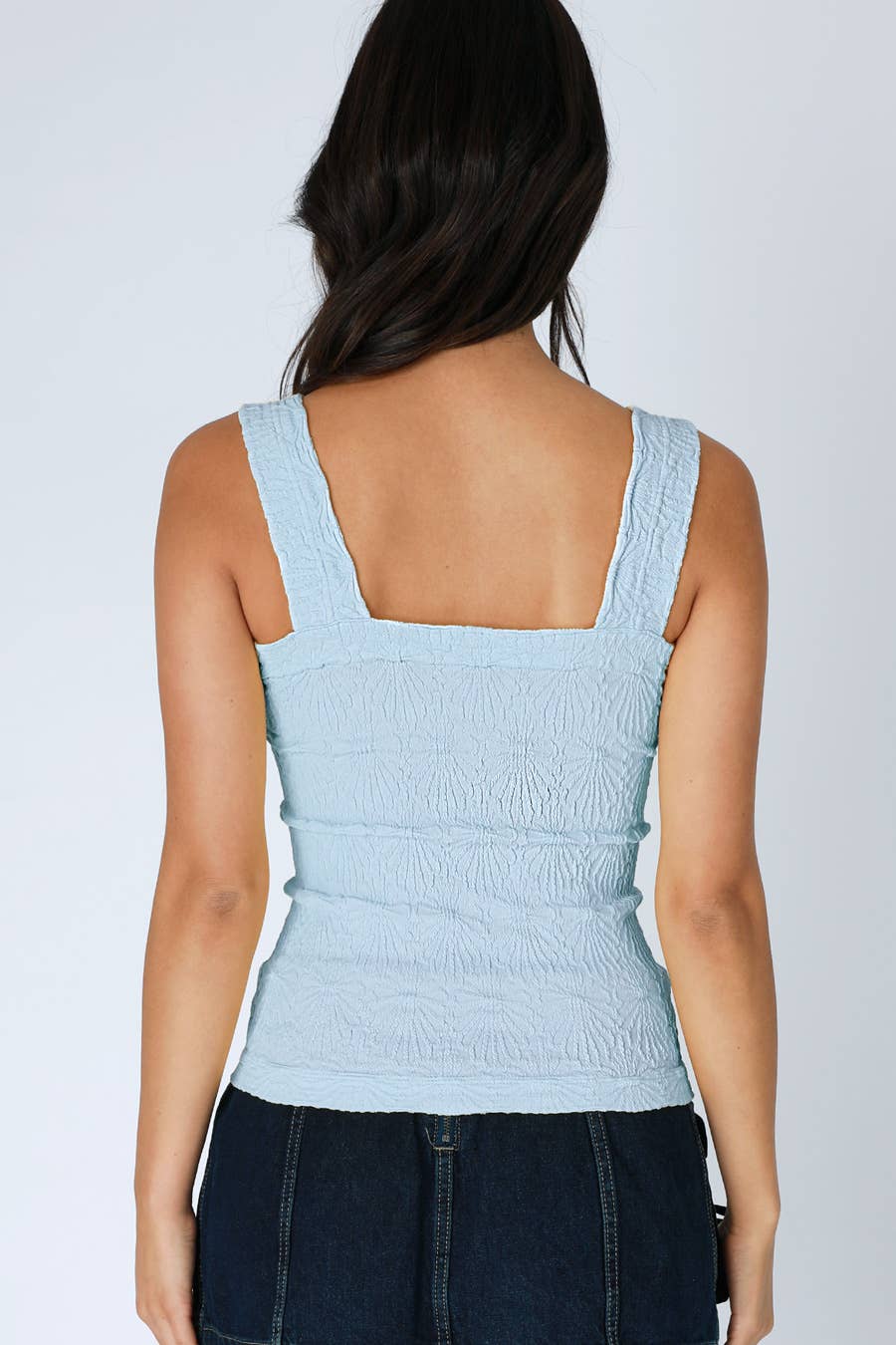 NS8416- Lace Textured Square Top