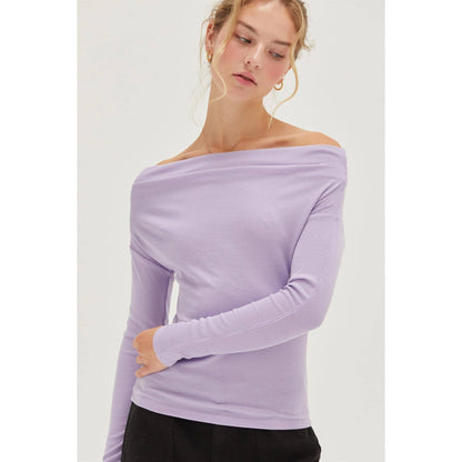Off-The-Shoulder Ribbed Knit Top