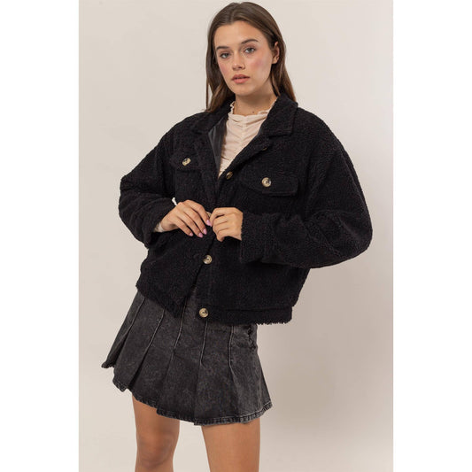 Sherpa Button-Front Jacket