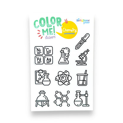 Space & Science Colorable Sticker Pack, 3 Sticker Sheets