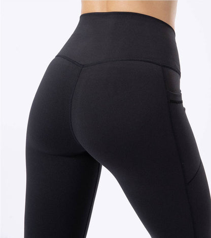 Black High Waist Yoga Leggings With Side Pockets
