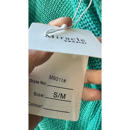 2602. Miracle Teal Twist Back Knit Sweater S/M