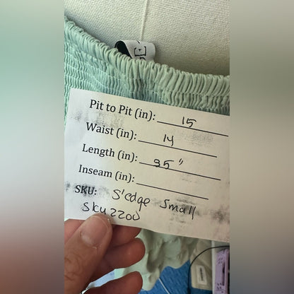 Green Tiered Mini Dress with Tie Straps, Size S | 2200