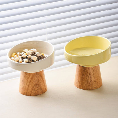 Tilted Raised Ceramic Pet Bowl for Neck Comfort_CWMM5938