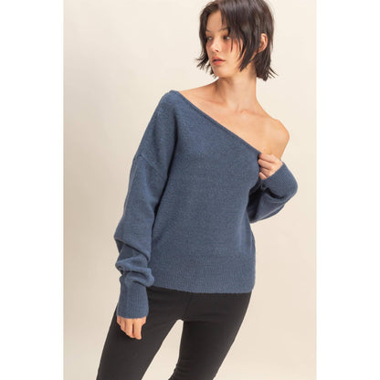 Asymmetric Off-Shoulder Sweater