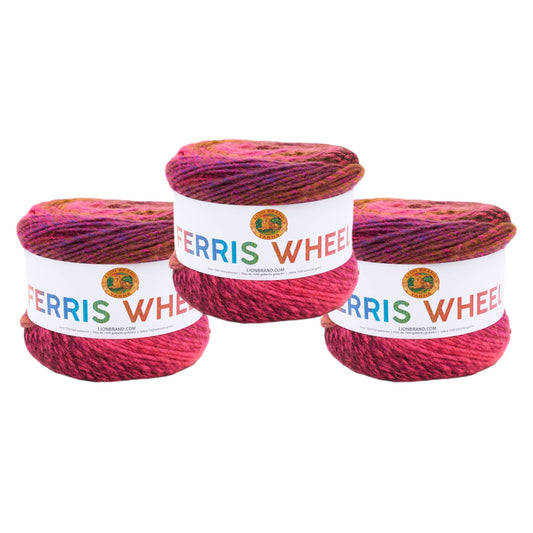 Lion Brand Yarn Ferris Wheel Pink Marmalade 3 Pack