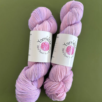 Purples and Pinks Hand Dyed Yarn - 246 yards per skein DK weight