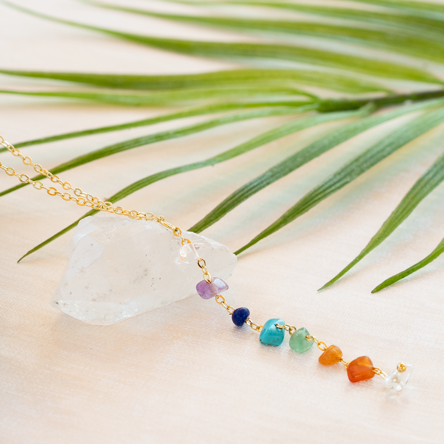 7 Chakras Healing Necklace (Gold)