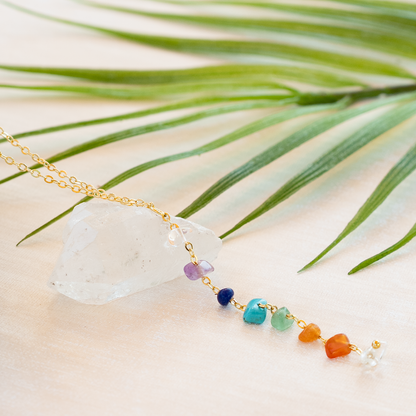 7 Chakras Healing Necklace (Gold)