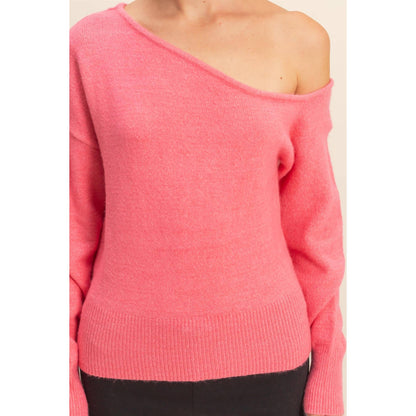 Asymmetric Off-Shoulder Sweater