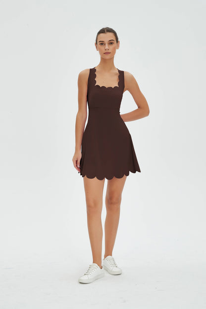 Sylvie Lycra® Scallop Crossover Back Active Dress