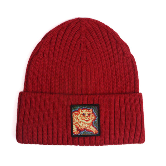 HatPhile Psychedelic Cat Patch Beanie — Cozy Knit Winter Hat for Cat Lovers