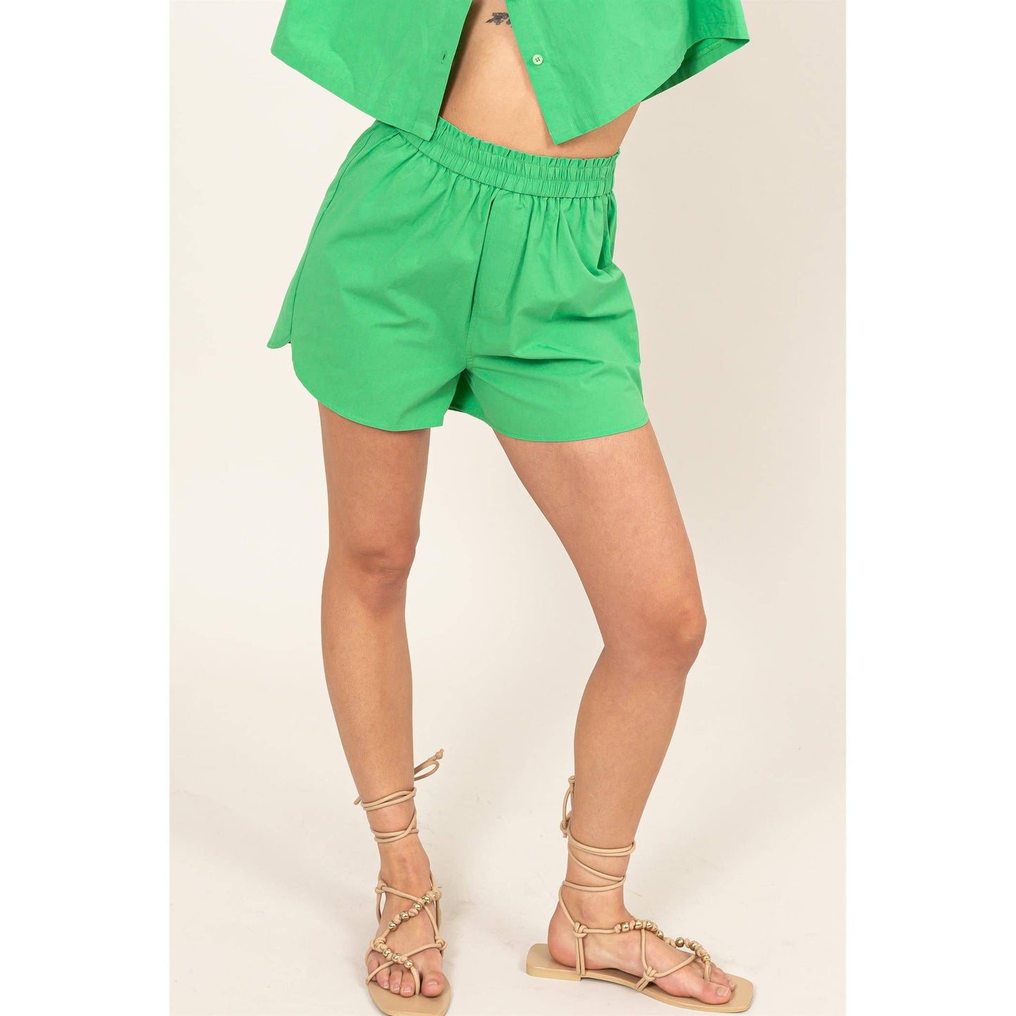 Poplin High Waist Shorts