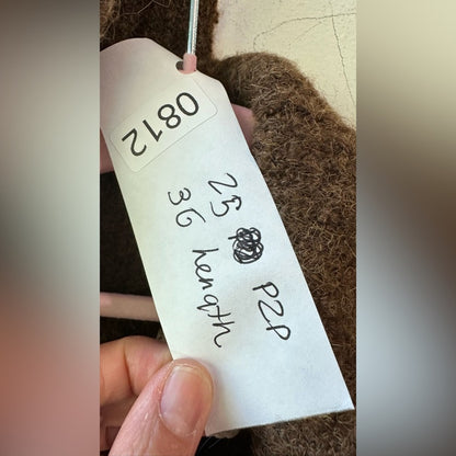 Dark Brown Open Front Longline Cardigan, Size S | 0812