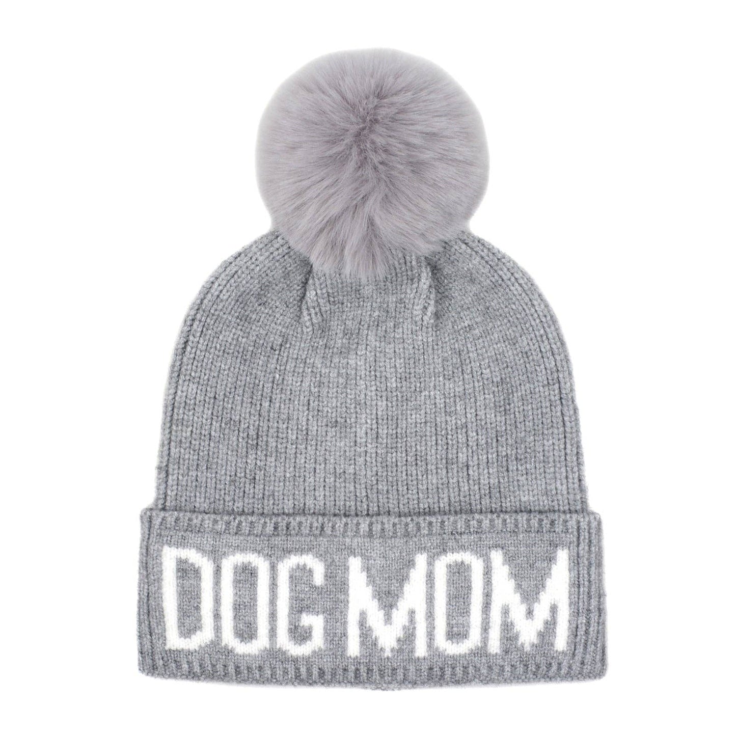 HatPhile Dog Mom PomPom Knit Beanie – Cozy Toque Stocking for Moms