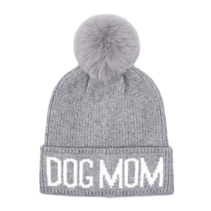 HatPhile Dog Mom PomPom Knit Beanie – Cozy Toque Stocking for Moms
