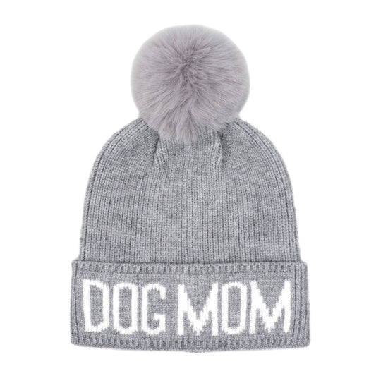 HatPhile Dog Mom PomPom Knit Beanie – Cozy Toque Stocking for Moms