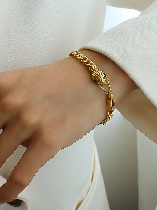 Habu 18K Gold Non-Tarnish Serpent Bracelet