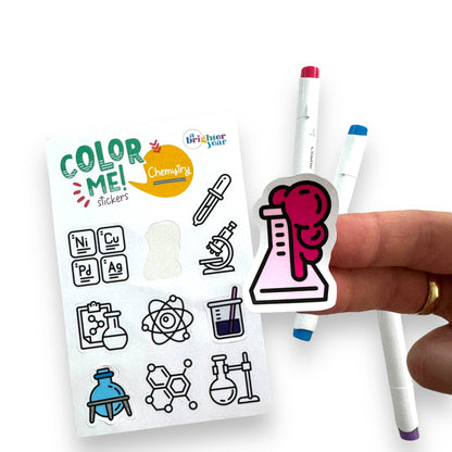 Space & Science Colorable Sticker Pack, 3 Sticker Sheets