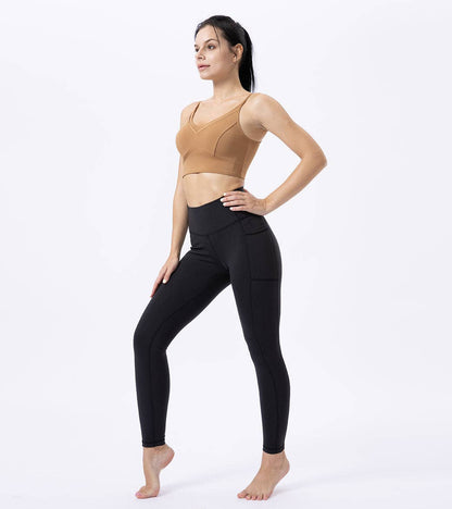 Black High Waist Yoga Leggings With Side Pockets