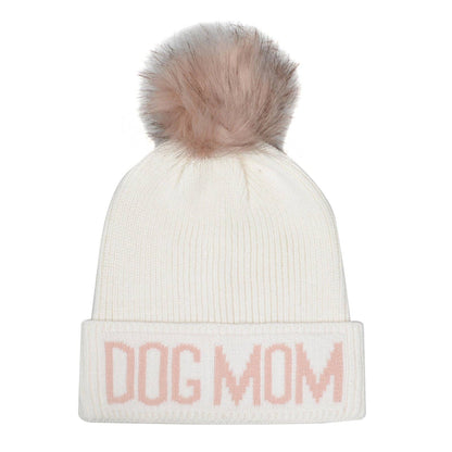 HatPhile Dog Mom PomPom Knit Beanie – Cozy Toque Stocking for Moms