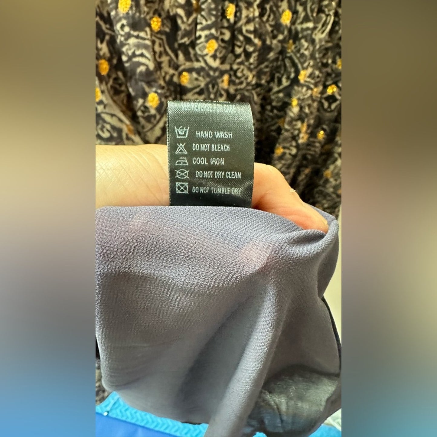 Oliveaceous, Black and Gold Smocked Ruffle Midi Dress, Size M | 0102