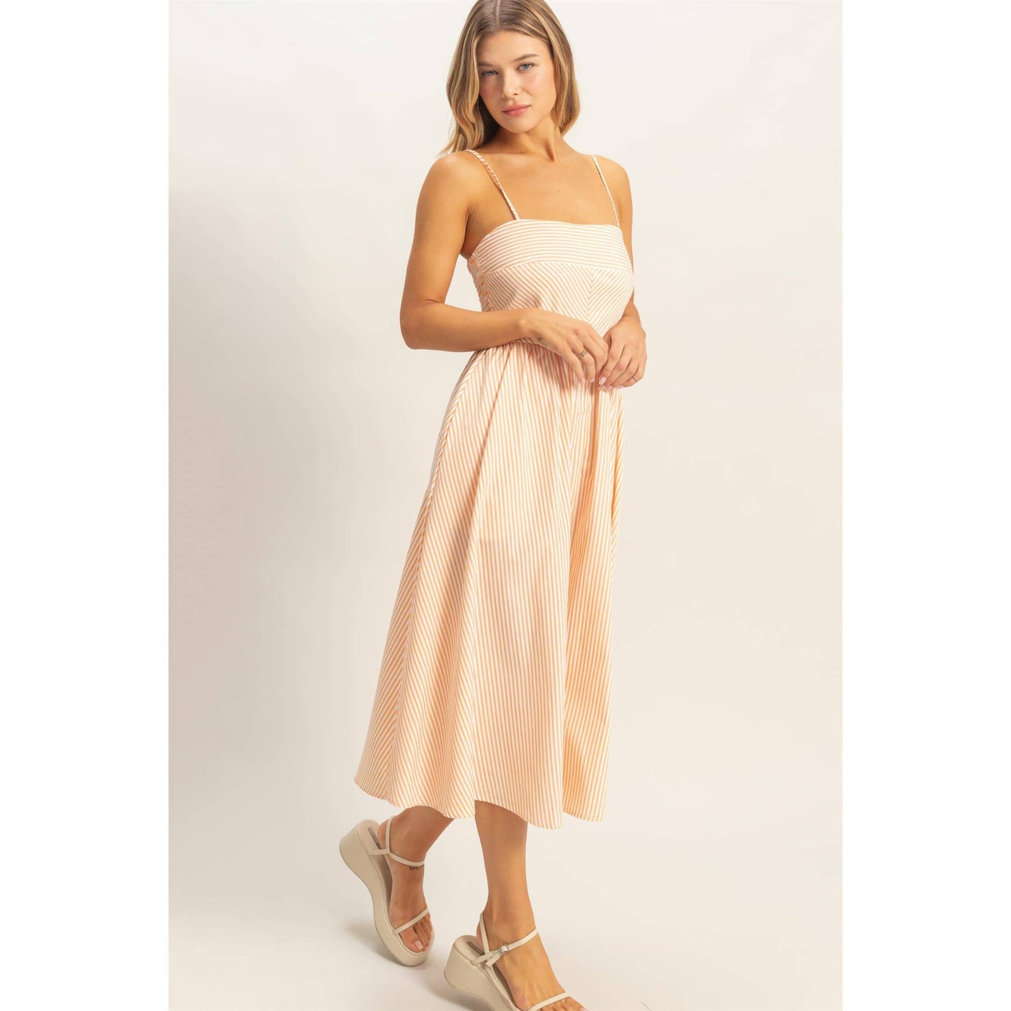 Striped Spaghetti Strap Dress