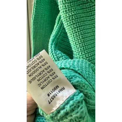 2602. Miracle Teal Twist Back Knit Sweater S/M