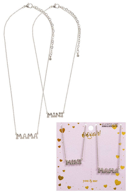 Matte Finish Colored Mama Mini 2 Set Necklace