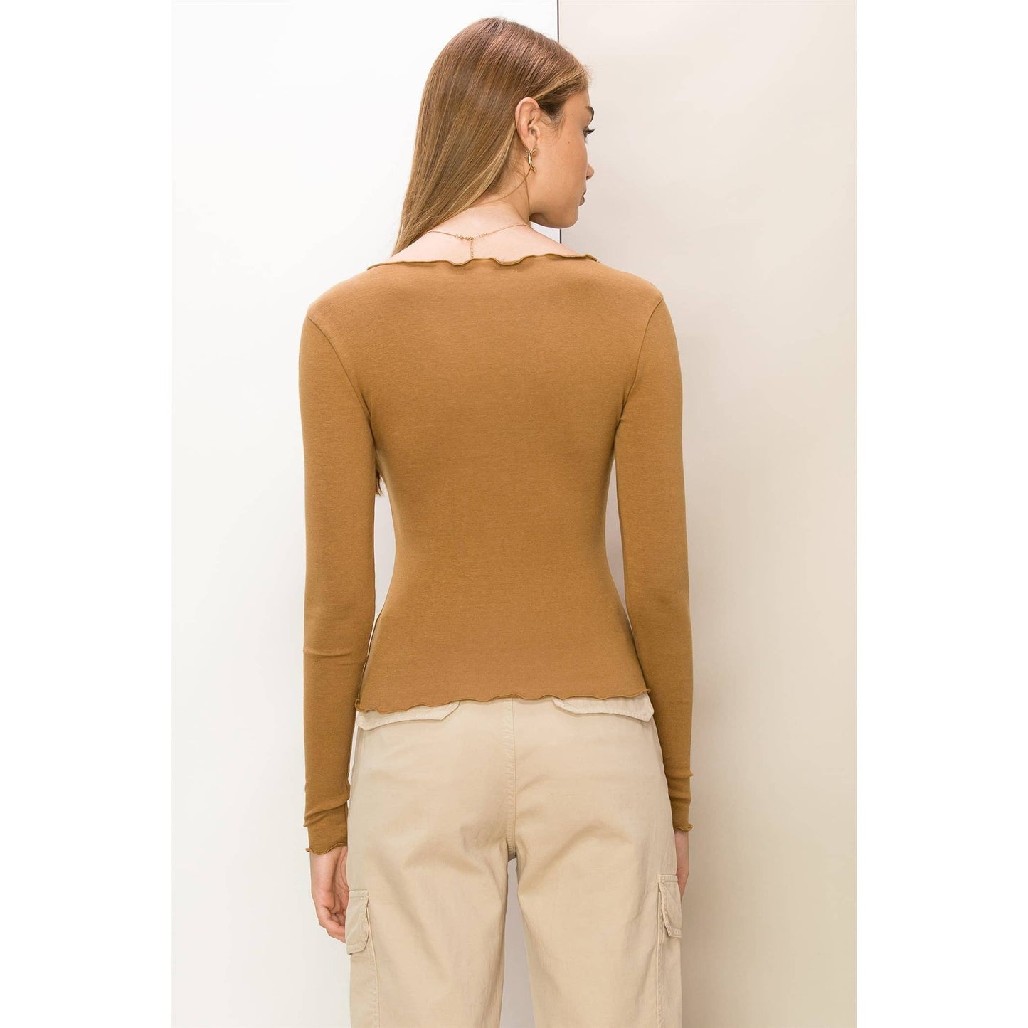 Lettuce Hem Long Sleeve Top