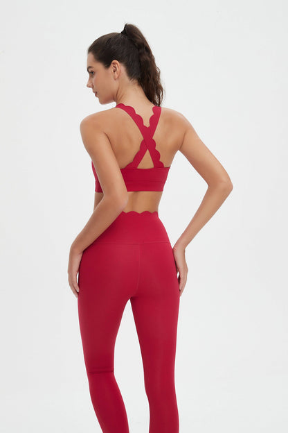 Sylvie Lycra® Scallop Sports Bra & Leggings Set