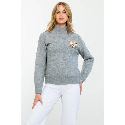 Mock Neck Knit Sweater