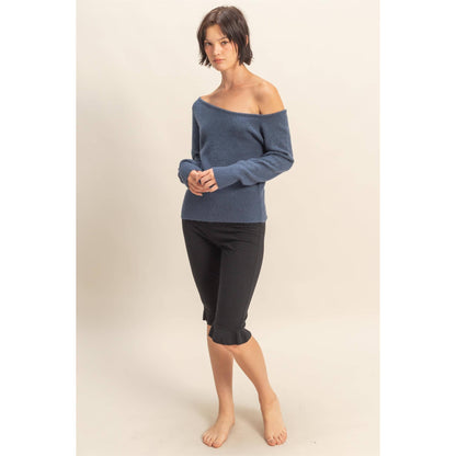 Asymmetric Off-Shoulder Sweater
