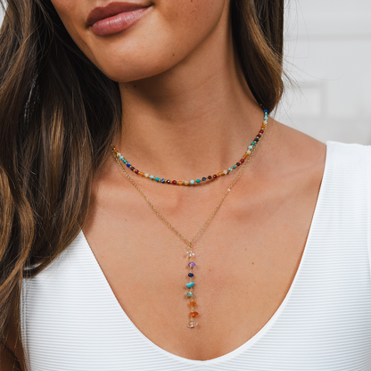 7 Chakras Healing Necklace (Gold)