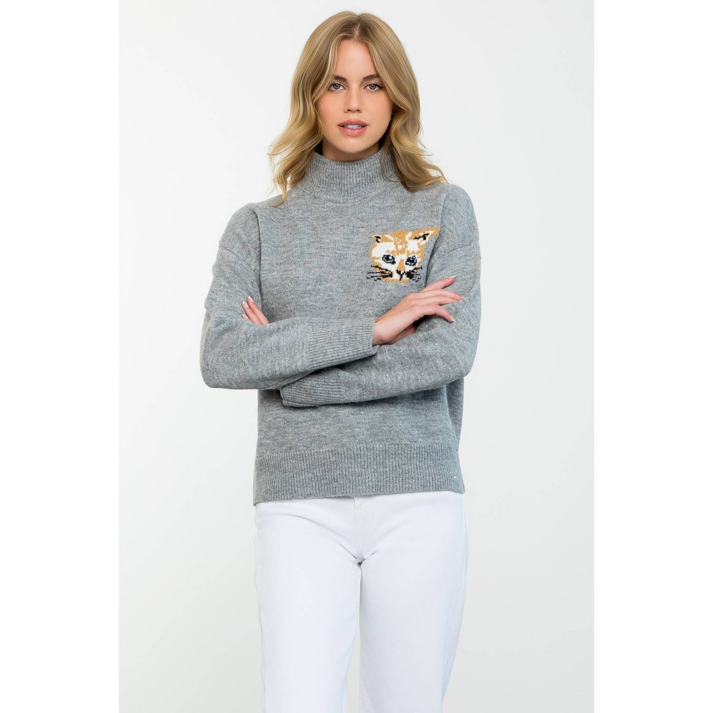 Mock Neck Knit Sweater