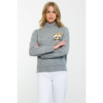 Mock Neck Knit Sweater