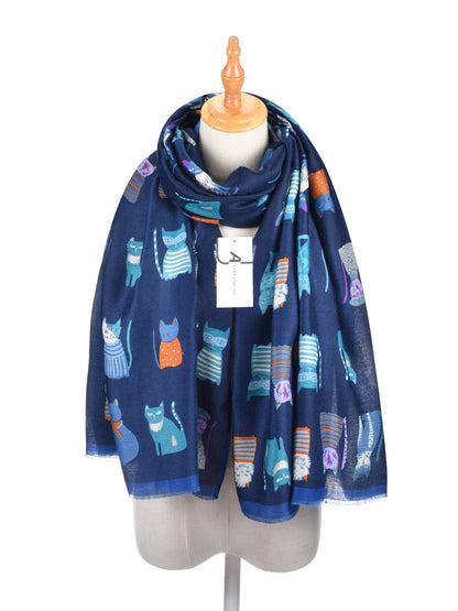 Scarvii - Cute Cartoon Cat Pattern Scarf